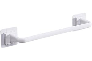 KHIRONHIVE Toallero para colgar en la pared, sin taladrar, con material ABS, antioxidante, organizador de cocina o baño, diseño moderno (blanco S)
