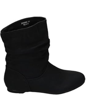 Damen Stiefeletten Cowboy Western Stiefel Boots Flache Schlupfstiefel Schuhe 89