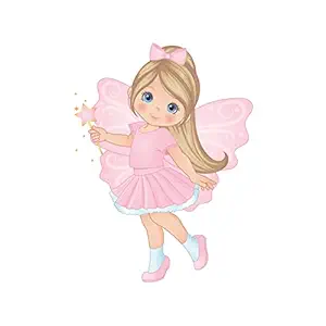 woopme  Fairy Girl Wall Sticker for Home D?cor Living Room Hall Wall Decoration Gifts Kids Bedroom Kitchen Office Shop Restaurant L X H 50 X 60Cms