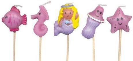 Mermaid Shaped Party Pick Candles (5 Pack)