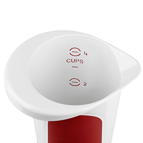 Emsa 508017 Quirltopf mit Deckel, 1 Liter, Abriebfeste Skala, Weiß/Rot, Mix & Bake - 4