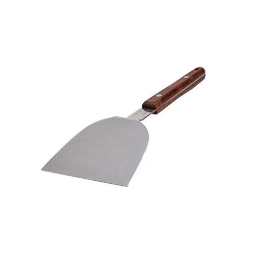 AmgateEu 9 Inch Stainless Steel Teppanyaki Turner & Barbecue Spatula with Wood Handle by AmgateEu