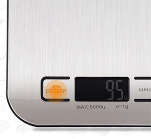 G&G 5kg/1g KI Küchenwaage AAA Batterien Briefwaage Feinwaage – Nur 17mm hoch(Schwarz) - 2