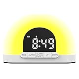 Sunrise Alarm Clocks, 2 In 1 Digital Led Sunrise Alarm Clock, Sunrise Alarm Clock With Light, Loud Wake Up Light With Natural Light And Kids Alarm Clock For Desktop Bedside Travel And Table