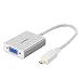 Produktbild UGREEN Mirco HDMI auf VGA Micro Hdmi Stecker zu Vga Buchse Adapter 1080P HDTV Aktiv Audio Übertragung Konverter Kabel Digital zu Analog mit Vergoldete Kontakte,unterstüzt für Handy, Gopro, Ultrabook,PC Tablet, DVD-Player oder Media-Player Silber