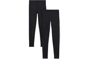 reshmena ® 2 Pack Girls Black Leggings Full Length Plain Cotton Pants Cycling Casual Wear Trousers Leggings Girls School Leggings Trousers Pants