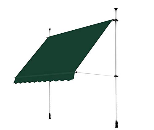 Primrose Tenda da Sole per Balcone Manuali Esterno Retrattile Protezione del Raggi UV (4 x 1.3m, Verde)