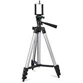 Amazon Basics 3110 Aluminium Lightweight Tripod with Mobile Phone Holder Mount & Carry Bag for All Smartphone, GoPro, Cameras