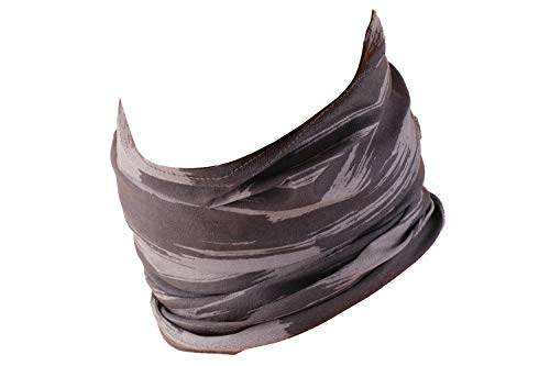 Hilltop Multiuso Fascia Bandana Scaldacollo Foulard - Datechip 12 in 1 Sports Buff scaldacollo, Face shield, Fascia Capelli, Balaclava, Scaldacollo moto, Donne, Uomo, Bambini,Grey Brush Strokes