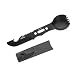 Produktbild LIOOBO Mini Edelstahl Mehrzweck Outdoor Messer Taktisches Werkzeug Überlebensmesser Messer Camping Geschirr Begleiter Taschenmesser (Schwarz)