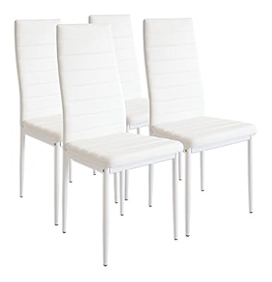 Albatros 2552 Milano lot de 4 chaises de salle à manger blanc