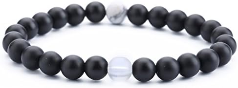 DoitoryMen Women 8mm Tiger Eye Stone Beads Bracelet Elastic Natural Stone Yoga Bracelet Bangle