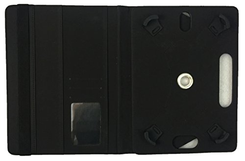 Denver TAQ-70292   TAQ-70302   TAQ-70303 7 inch Tablet Schwarz mit Roter Trimmen Universal 360 Grad Wallet Schutzh  lle Folio mit Kartensteckpl  tzen 