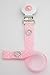 pacifier dummy holder clip for girls {pink polka dots -pearl clip}