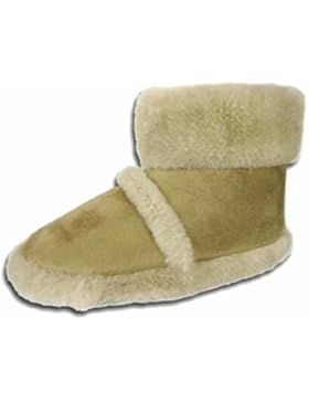 Coolers Herren Wildleder-Schlüpfschuh Mädchen und Jungen, Motiv Flauschige Hausschuh-Stiefel