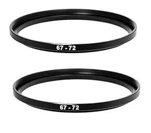 (2 Packs) 67-72MM Step-Up Ring Adapter, 67mm to 72mm Step Up Filter Ring, 67mm Male 72mm Female Stepping Up Ring for DSLR Camera Lens and ND UV CPL Infrared Filters