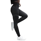 Pantalones Deportivos Mujer Fitness,Costura de Malla Raya Yoga Fitness...