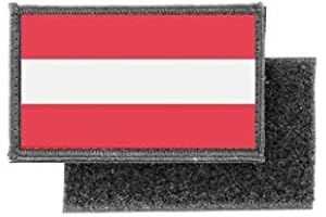 Flagga lapp tryckt emblem land Österrike