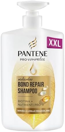 Pantene Molecular Bond Repair Shampoo con Biotina, Flacone con Dosatore 1000ml. Formula Pro-V Concentrata per Capelli Secchi e Danneggiati.