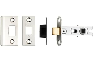 Carlisle Brass BTL4/RP 76mm Bolt-Through Tubular Latch with 8mm Follower, Square forends in Nickle, Nickel Plate