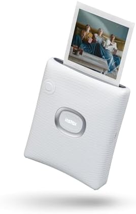 Fujifilm instax SQUARE Link Ash White - Stampante per Smartphone a Sviluppo Istantaneo, Stampe Personalizzate e Creative, Connettività Bluetooth, Dimensioni Pellicola 86 x 72 mm