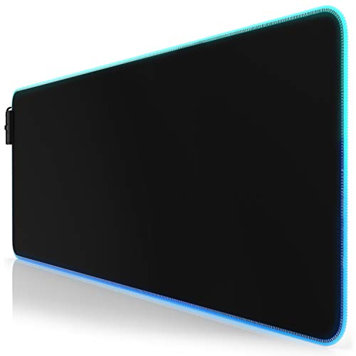 TITANWOLF - Tappetino per Mouse da Gioco Alpha - 800 x 300 x 4 mm - XXL - LED Multi Colore - 7 Colori LED - 4 Effetti di Luce - Precisione e velocità - Lato Inferiore gommato - Lavabile