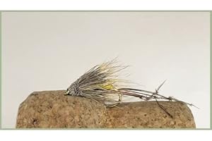 TROUTFLIES UK DRY FLIES Muddler Daddy Long Legs Fishing Flies, 6 Pack. Mixed Size 10/12, For Fly Fishing