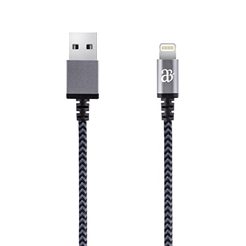 Super Fast Nylon Braided Charger cable for iPhone 5, iPhone 5s, iPhone 5c, iPhone 5se, iPhone 6, iPhone 6s, iPhone 7, iPhone 7s, iPhone 7s plus, iPad, iPod charging 8pin USB Lightning Cable High Speed Data Transfer Sync- [Apple MFi Certified UK Brand AELÂ®] [1 Meter] [Lifetime Warranty*] (Space Grey)