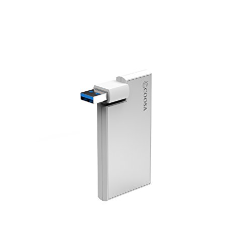 COOSA Super dünne, drehbarer 4 Fächer USB 3.0 Anschluss Büchse (silber) - 3