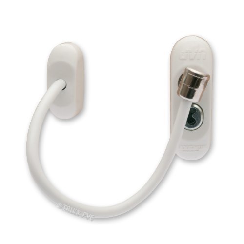 1 x White Max6mum Security Window & Door Restrictor for Baby and Child Safety - uses strong cable and is key lockable