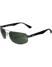 Gafas De Sol De Metal Rectangular Ray-Ban En Verde Gunmetal Crystal Rb3445 004 61