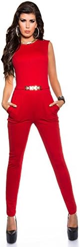 Sexy Party Club keyhole Jumpsuit Trousers Top size 8-16 playsuit black red beige (Medium, Red)
