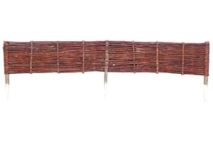 PRESTIGE WICKER Willow Wicker Lawn Edging Fence (Medium (90cm))