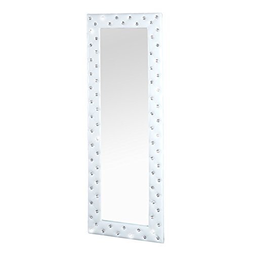 Pompöser Spiegel BOUTIQUE 170x60 weiss mit Strassknöpfen
