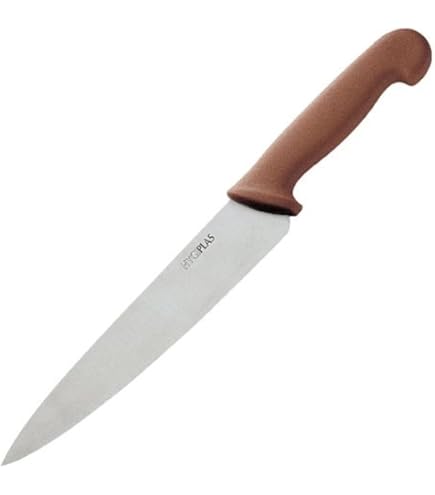 Starrett Coltello da Cucina in Acciaio Inox Dello Chef, Ampio Triangolare da 8 Pollici (200 mm), Manico Giallo (BKY301-8