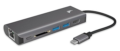 Angelbird USB-C Multi-Port Hub für Apple MacBook´s, PC, Notebooks etc. - graphit grau [USB-C Ladeanschluss / 2x USB-A 3.1 / HDMI 4K @30Hz / SD Kartenleser / Gigabit Ethernet | Aluminium Finish] - CHUB-PK