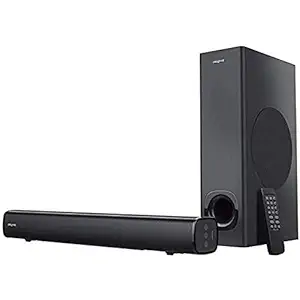 Creative Stage 2.1 Channel 160W Under-Monitor Soundbar with Subwoofer for TV Computers, and Ultra Wide Monitors Bluetooth/Optical Input/TV ARC/AUX-in, Remote Control and Wall Mounting Kit (Black)