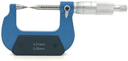 Accusize - 0-1" x 0.0001" Point Micrometers in Fitted Box, Carbide Tipped Point, #2004-1001