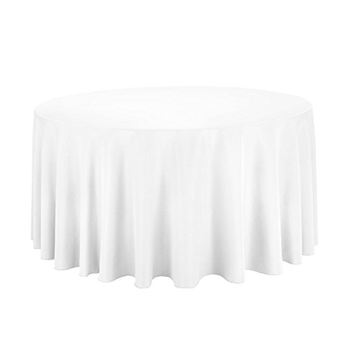 LinenTablecloth120-Inch Round Polyester Tablecloth White