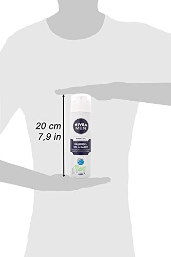 NIVEA Men, 2er Pack Rasiergel für Männer, 2 x 200 ml Spender, Sensitive, 0% Alkohol - 8