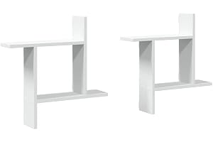 vidaXL Vägghyllor 2 st vit 50x12x50 cm konstruerat trä