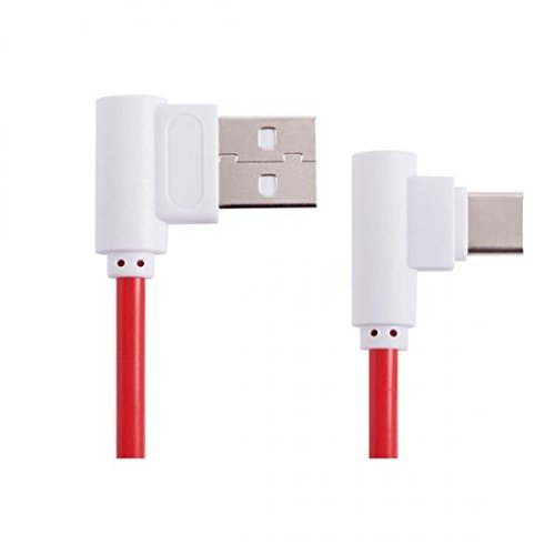 SYSTEM-S USB 3.1 Typ C 90° gewinkelt Winkelstecker zu USB 2.0 A Datenkabel Ladekabel Adapter Kabel 89 cm in Rot - 2