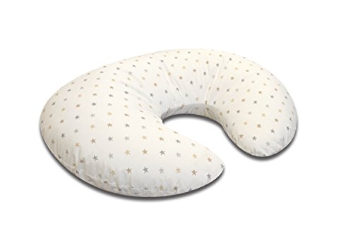 Cuddles Collection Starry Night Nursing Pillow 100% Cotton Fabric (Gold And Grey)