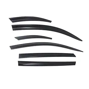 ROYALTECH Car Rain Wind Door Visor Non Breakable Deflector(Set of 6, Black) (Tata Safari 2021)