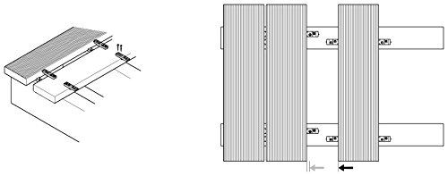 unsichtbare Terrassenbefestigung für Terrassendielen incl. Schrauben A2 – Abstandshalter - 9