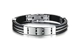Lafeil Metall Armband Schmuck Armketten Herren Edelstahl Armband Schwarz Herren Schicht Streifen Armreifen Für Herren Punk Gothic
