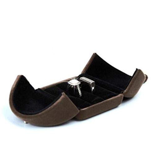 Preisvergleich Produktbild BCX die Brown Double Open Flanell Ring Box Schmuck Aufbewahrungsbox