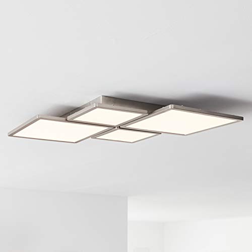 LED-Gigant 2700-6200K Panneau LED encastrable en métal et plastique Nickel anodisé 85 x 57 cm 4 x 1075 W 4 x 863 lm