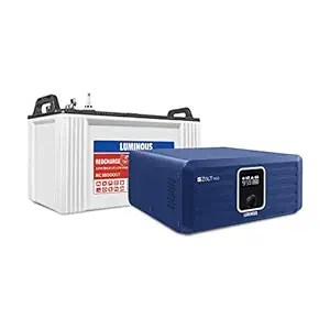 Luminous Zolt 1100 Pure Sine Wave Inverter with Red Charge RC 18000ST 150 Ah Short Tubular Battery for Home, Office & Shops (Blue & White)