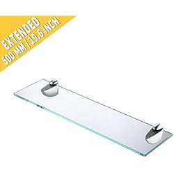 KES Rectangulaire Bains Étagère en Verre 8MM-Épaisse Verre Poli Support Mural, BGS3200
